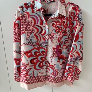 Zara satin floral capri pants and shirt